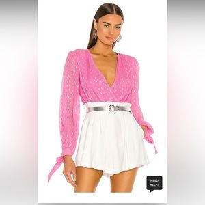 Revolve Rococo Sand Alora Bodysuit in Fuchsia